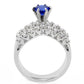 MA3W1596 - Rhodium Brass Ring with AAA Grade CZ  in London Blue
