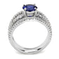 MA3W1597 - Rhodium Brass Ring with AAA Grade CZ  in London Blue