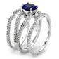 MA3W1597 - Rhodium Brass Ring with AAA Grade CZ  in London Blue