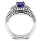 MA3W1598 - Rhodium Brass Ring with AAA Grade CZ  in London Blue