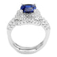 MA3W1599 - Rhodium Brass Ring with Synthetic Spinel in London Blue