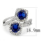 MA3W1600 - Rhodium Brass Ring with AAA Grade CZ  in London Blue