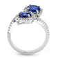 MA3W1600 - Rhodium Brass Ring with AAA Grade CZ  in London Blue