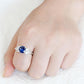 MA3W1601 - Rhodium Brass Ring with AAA Grade CZ  in London Blue