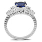 MA3W1601 - Rhodium Brass Ring with AAA Grade CZ  in London Blue