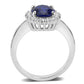 MA3W1602 - Rhodium Brass Ring with AAA Grade CZ  in London Blue