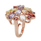 MA3W1603 - Rose Gold Brass Ring with AAA Grade CZ in MultiColor