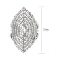 MA3W1608 - Rhodium Brass Ring with AAA Grade CZ in Clear