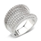 MA3W1609 - Rhodium Brass Ring with AAA Grade CZ in Clear