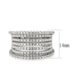 MA3W1609 - Rhodium Brass Ring with AAA Grade CZ in Clear