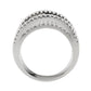MA3W1609 - Rhodium Brass Ring with AAA Grade CZ in Clear