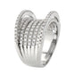 MA3W1609 - Rhodium Brass Ring with AAA Grade CZ in Clear