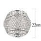 MA3W1610 - Rhodium Brass Ring with AAA Grade CZ in Clear
