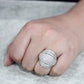 MA3W1610 - Rhodium Brass Ring with AAA Grade CZ in Clear