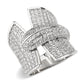 MA3W1611 - Rhodium Brass Ring with AAA Grade CZ in Clear