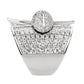 MA3W1611 - Rhodium Brass Ring with AAA Grade CZ in Clear