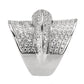 MA3W1611 - Rhodium Brass Ring with AAA Grade CZ in Clear