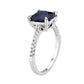 MA3W1612 - Rhodium Brass Ring with Lab Spinel in London Blue
