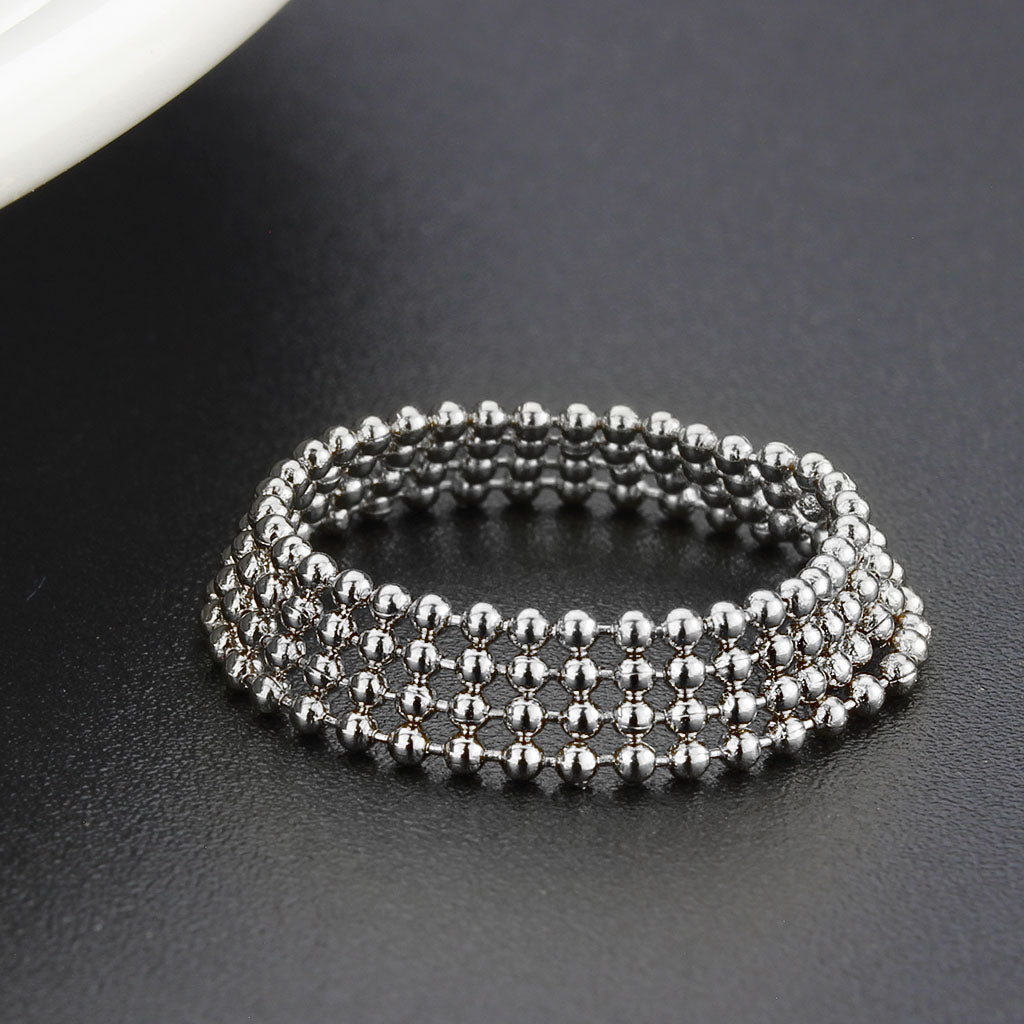 MA3W1622 - Rhodium Brass Ring with No Stone in No Stone