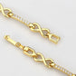MA3W1629 - Flash Gold Brass Bracelet with AAA Grade CZ in Clear
