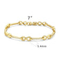 MA3W1629 - Flash Gold Brass Bracelet with AAA Grade CZ in Clear