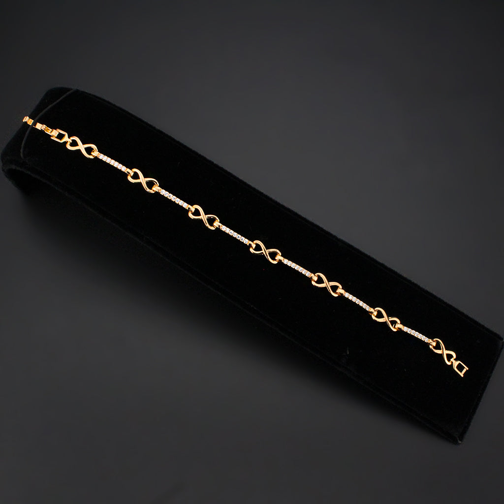 MA3W1630 - Flash Rose Gold Brass Bracelet with AAA Grade CZ in Clear