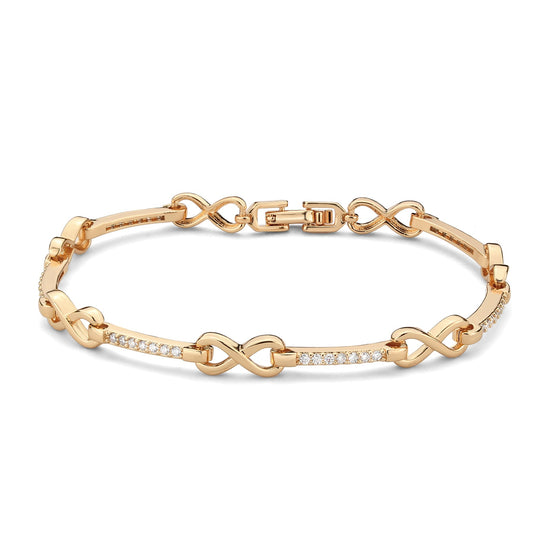MA3W1630 - Flash Rose Gold Brass Bracelet with AAA Grade CZ in Clear