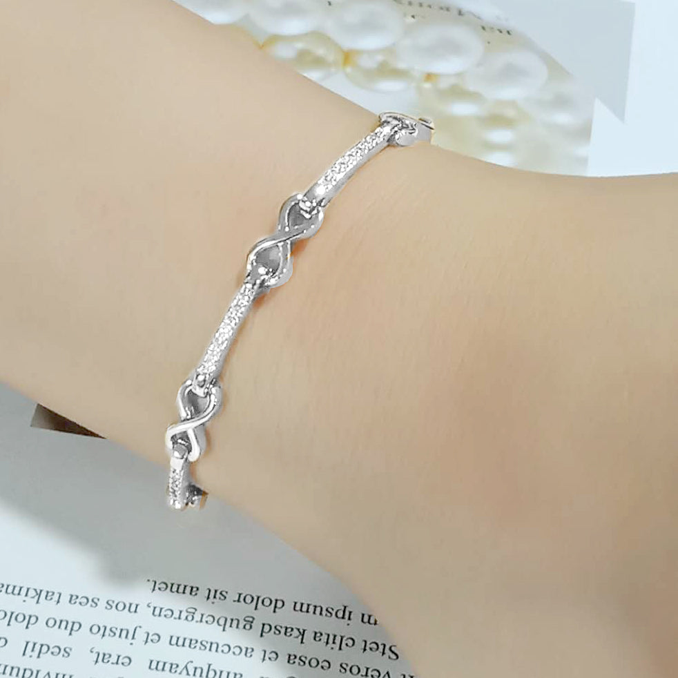 MA3W1631 - Rhodium Brass Bracelet with AAA Grade CZ in Clear