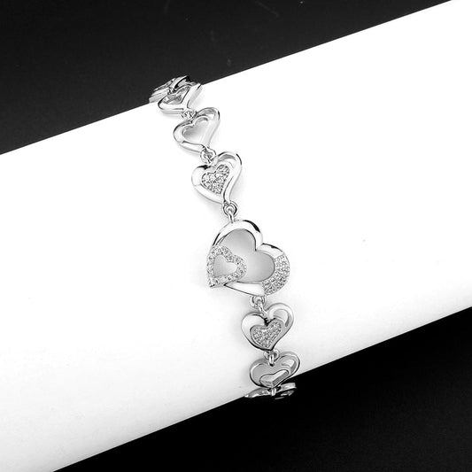 MA3W1634 - Rhodium Brass Bracelet with AAA Grade CZ in Clear