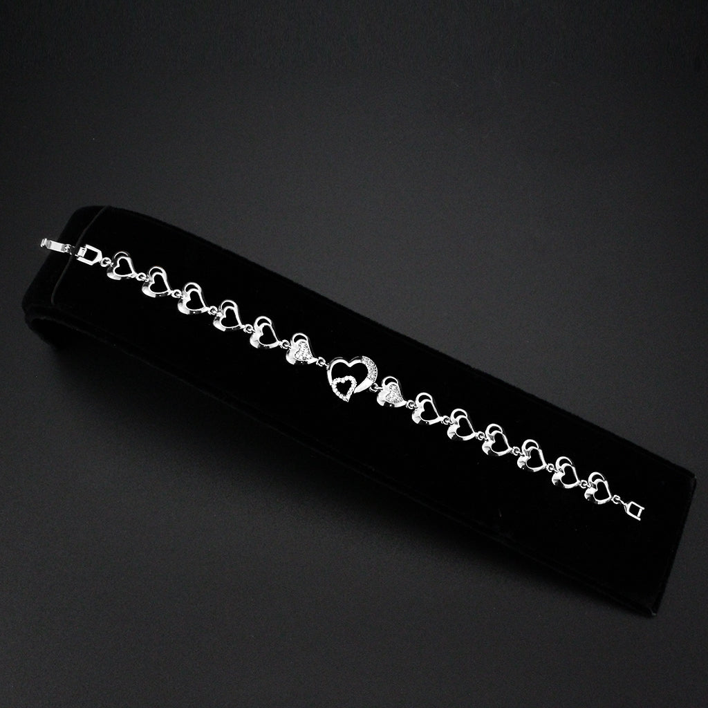 MA3W1634 - Rhodium Brass Bracelet with AAA Grade CZ in Clear