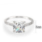 MA3W1636 - Rhodium Brass Ring with AAA Grade CZ in Clear
