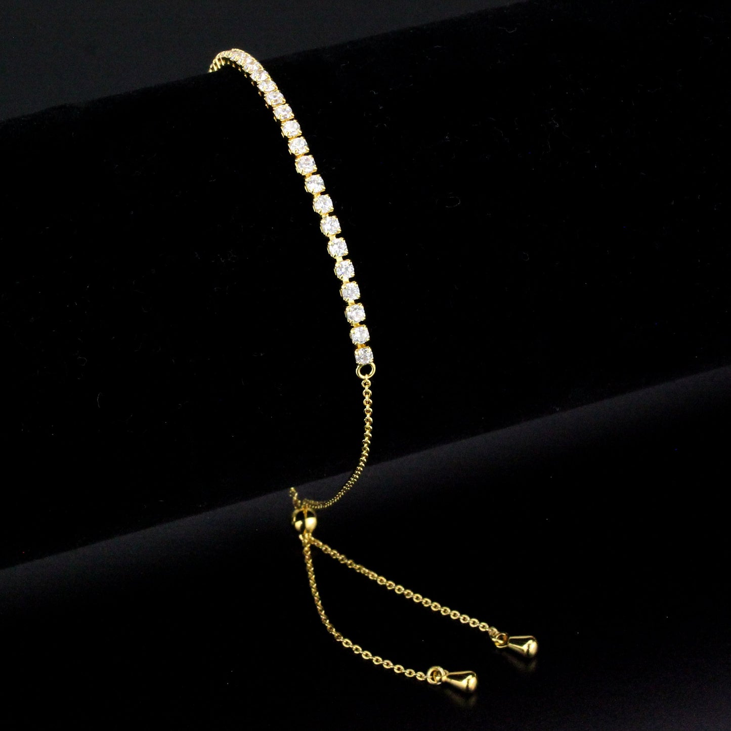 MA3W1641 - Gold Brass Bracelet with AAA Grade CZ in Clear