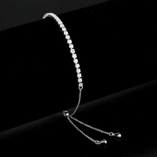 MA3W1643 - Rhodium Brass Bracelet with AAA Grade CZ in Clear