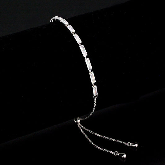 MA3W1652 - Rhodium Brass Bracelet with AAA Grade CZ in Clear