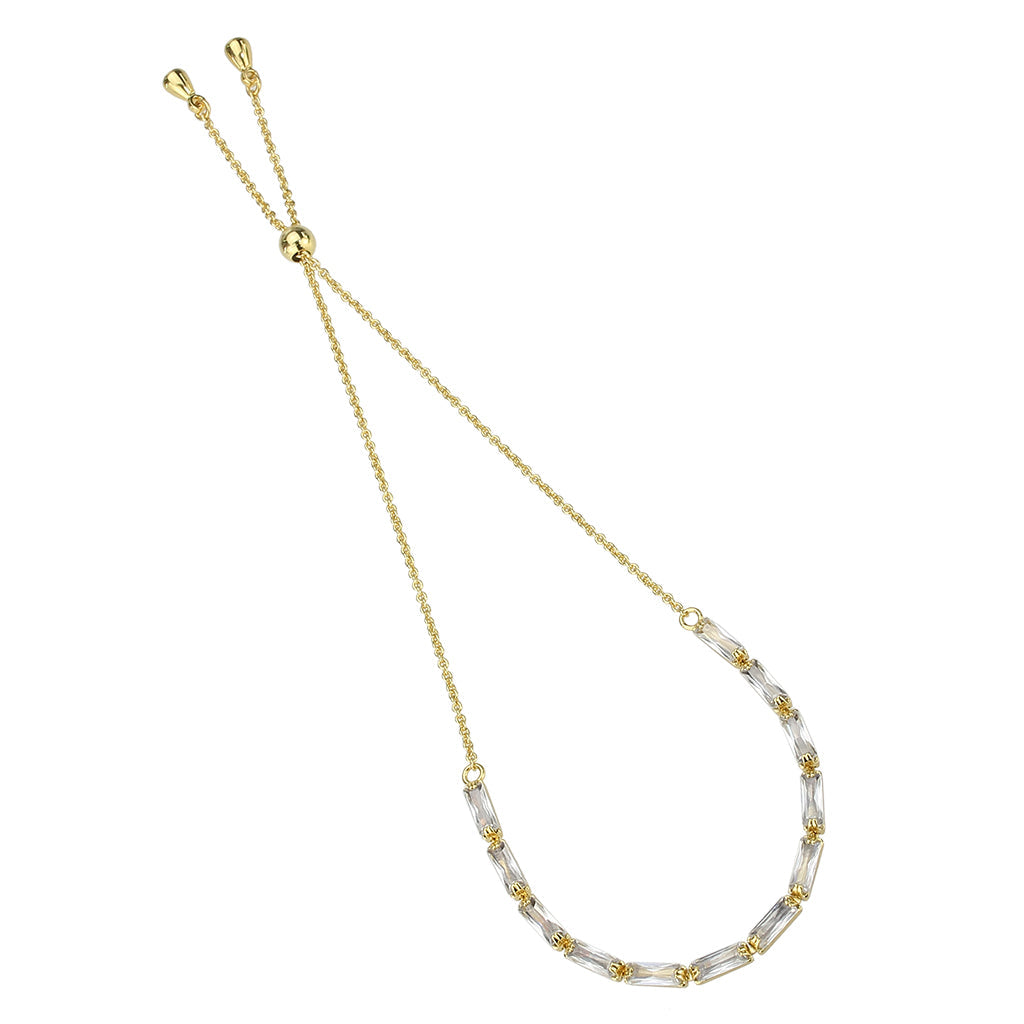 MA3W1653 - Gold Brass Bracelet with AAA Grade CZ in Clear