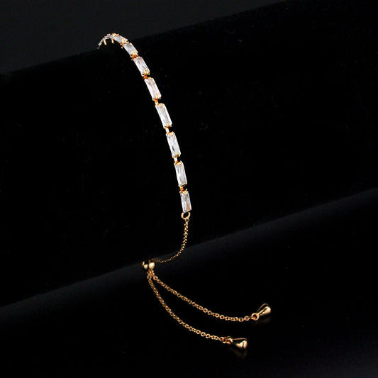 MA3W1654 - Rose Gold Brass Bracelet with AAA Grade CZ in Clear