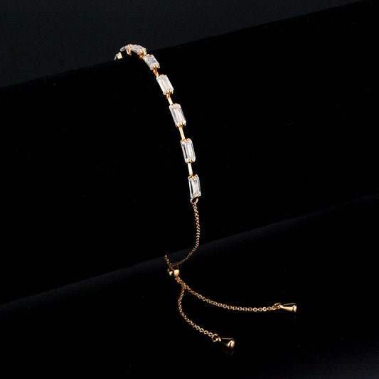 MA3W1657 - Rose Gold Brass Bracelet with AAA Grade CZ in Clear