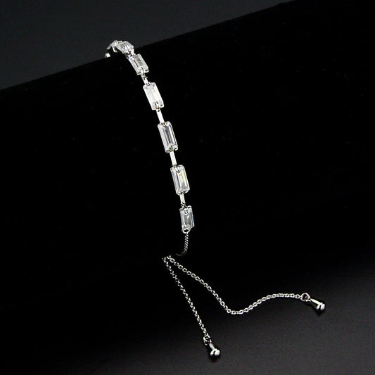 MA3W1658 - Rhodium Brass Bracelet with AAA Grade CZ in Clear