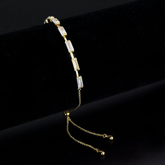 MA3W1659 - Gold Brass Bracelet with AAA Grade CZ in Clear