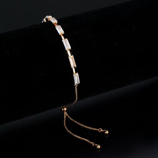 MA3W1660 - Rose Gold Brass Bracelet with AAA Grade CZ in Clear