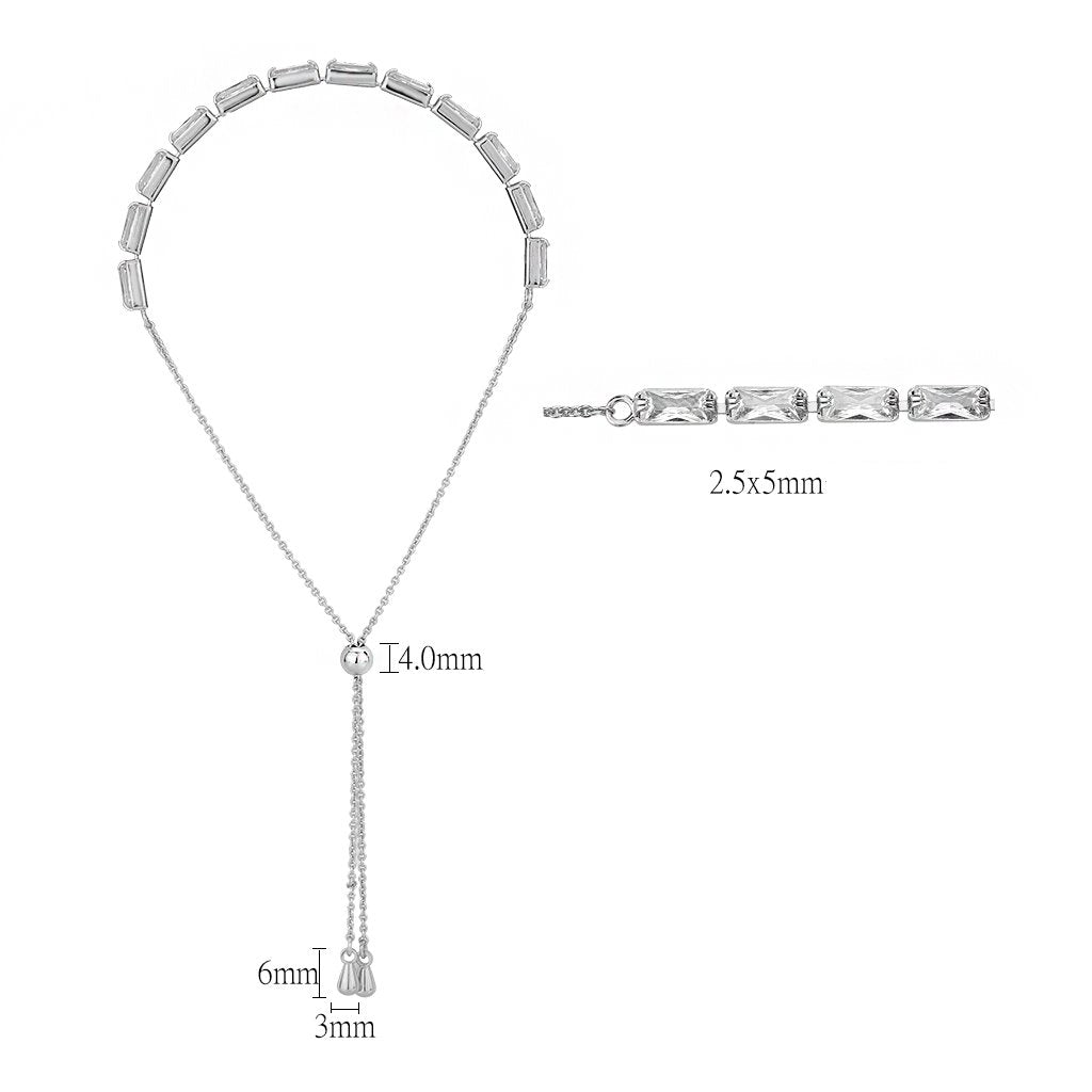 MA3W1661 - Rhodium Brass Bracelet with AAA Grade CZ in Clear