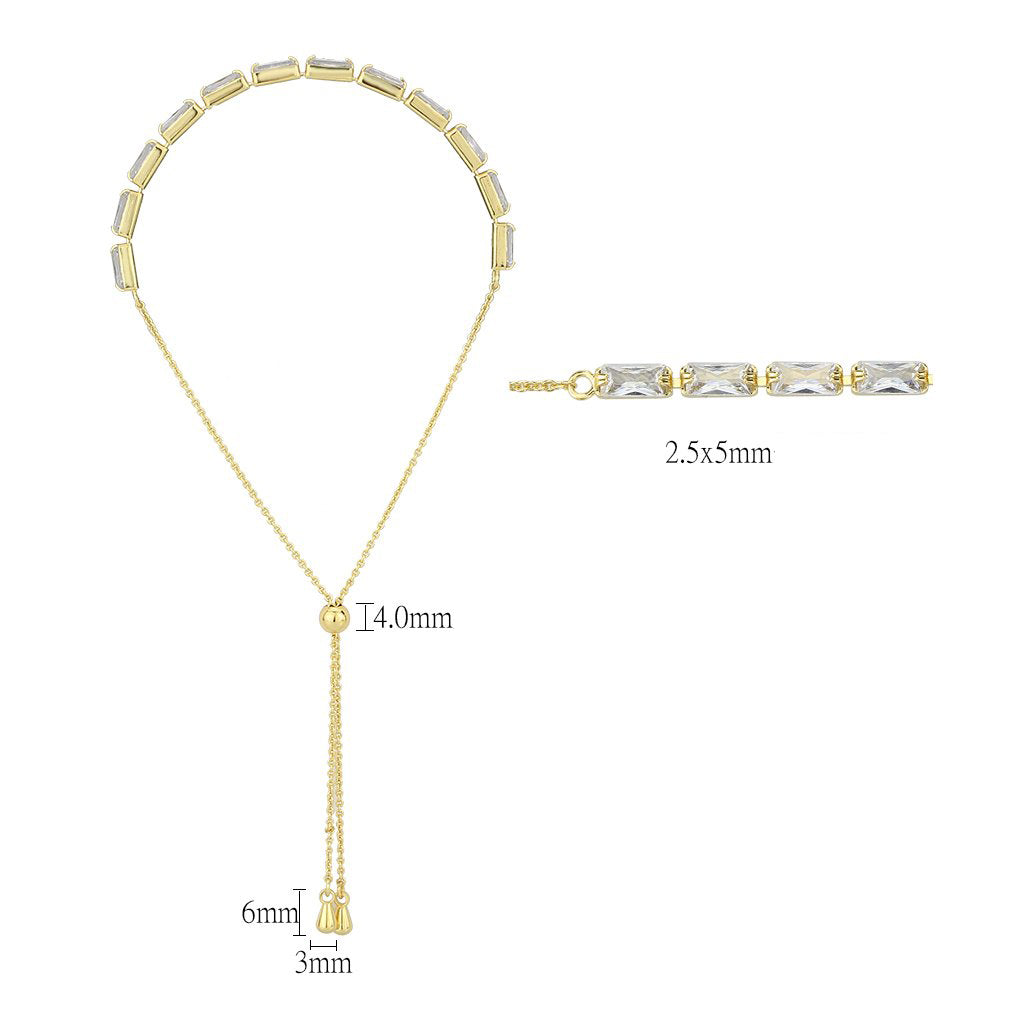 MA3W1662 - Gold Brass Bracelet with AAA Grade CZ in Clear