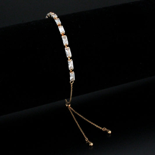 MA3W1663 - Rose Gold Brass Bracelet with AAA Grade CZ in Clear