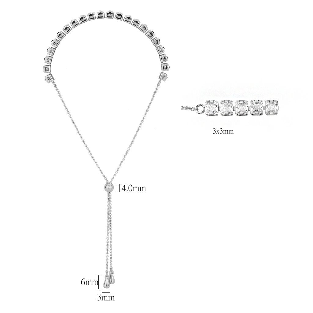 MA3W1667 - Rhodium Brass Bracelet with AAA Grade CZ in Clear