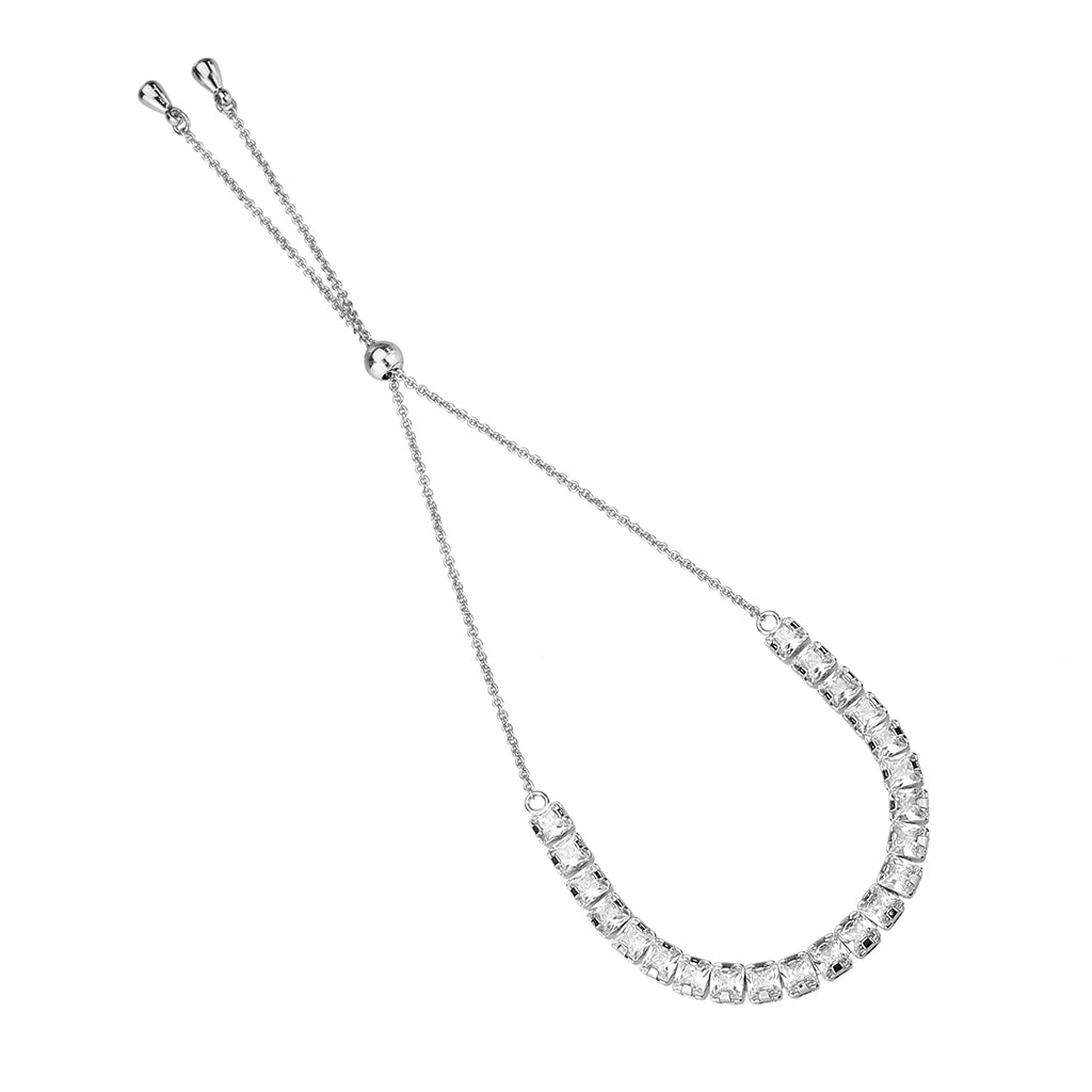 MA3W1667 - Rhodium Brass Bracelet with AAA Grade CZ in Clear