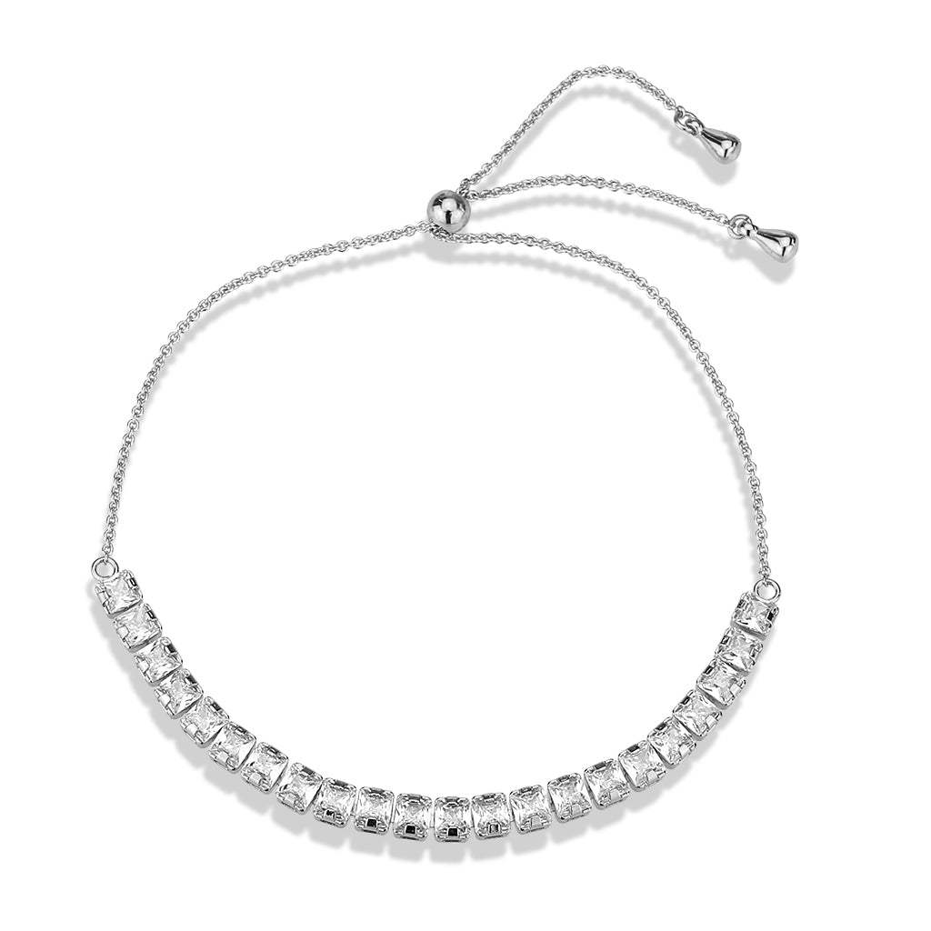 MA3W1667 - Rhodium Brass Bracelet with AAA Grade CZ in Clear