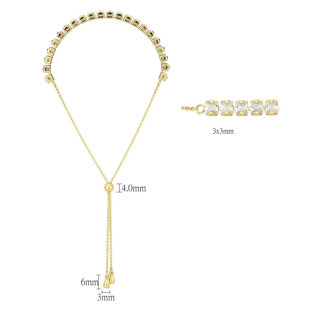 MA3W1668 - Gold Brass Bracelet with AAA Grade CZ in Clear