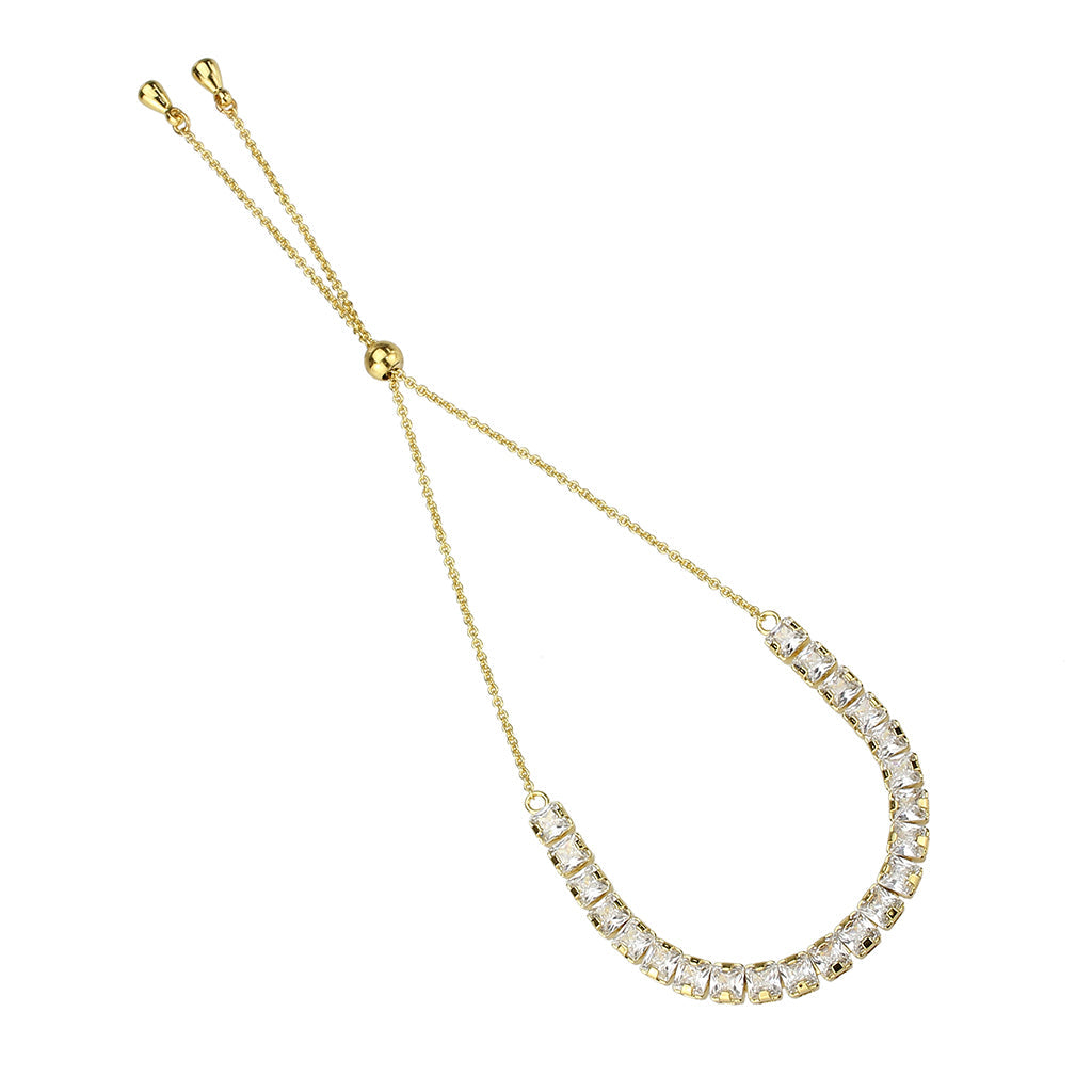 MA3W1668 - Gold Brass Bracelet with AAA Grade CZ in Clear