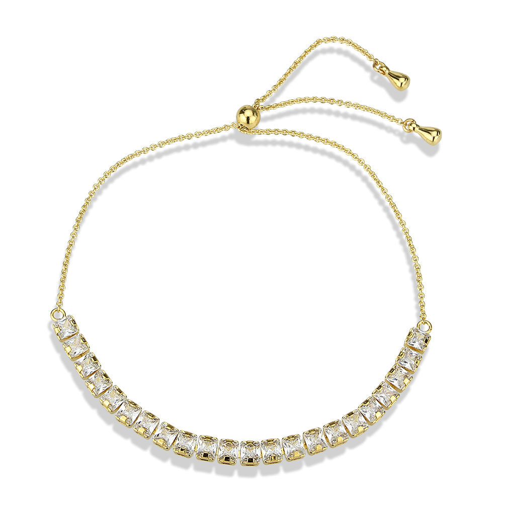 MA3W1668 - Gold Brass Bracelet with AAA Grade CZ in Clear