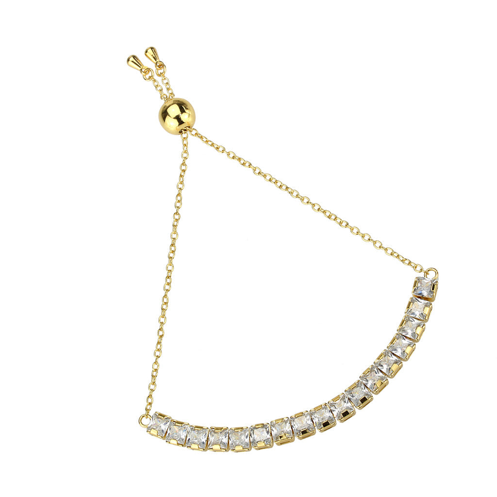 MA3W1671 - Gold Brass Bracelet with AAA Grade CZ in Clear
